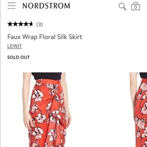 Lewit red floral wrap skirt new